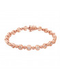 Large and Small Round Link Design Diamond Bracelet in 18ct Red Gold